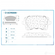Тормозные колодки дисковые, комплект CWORKS C12CR0009 1439702620 N F5JPRC - Изображение 2