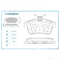 Тормозные колодки дисковые, комплект CWORKS C12CR0018 1439702623 Y041 6 - Изображение 2