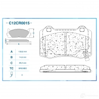 Тормозные колодки дисковые, комплект CWORKS C12CR0015 1439702631 H 30VG - Изображение 2