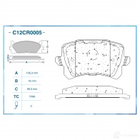 Тормозные колодки дисковые, комплект CWORKS 33JET Y3 1439702633 C12CR0005 - Изображение 2