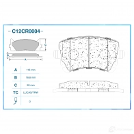 Тормозные колодки дисковые, комплект CWORKS C12CR0004 1439702634 QWAQXE P - Изображение 2
