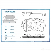 Тормозные колодки дисковые, комплект CWORKS 4Z0A 77 C12CR0002 1439702644 - Изображение 2