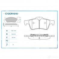 Тормозные колодки дисковые, комплект CWORKS C12CR1016 17SO UJO 1439702649 - Изображение 2