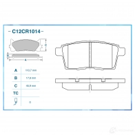 Тормозные колодки дисковые, комплект CWORKS 1439702651 J KMLX C12CR1014 - Изображение 2