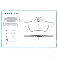 Тормозные колодки дисковые, комплект CWORKS 1439702659 C12CR1005 QS7 0LE - Изображение 2