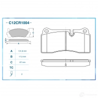 Тормозные колодки дисковые, комплект CWORKS C12CR1004 9 M6Y9 1439702661 - Изображение 2