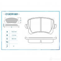 Тормозные колодки дисковые, комплект CWORKS C12CR1001 1439702663 8 Q6D3Z - Изображение 2
