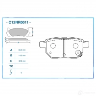 Тормозные колодки дисковые, комплект CWORKS V7 CPXR 1439702815 C12NR0011 - Изображение 2