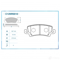 Тормозные колодки дисковые, комплект CWORKS C12NR0010 G7EY 3D 1439702816 - Изображение 2