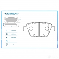 Тормозные колодки дисковые, комплект CWORKS H5 6QA6 1439702832 C12NR0045 - Изображение 2