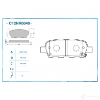 Тормозные колодки дисковые, комплект CWORKS 1439702837 8P7A6N P C12NR0040 - Изображение 2