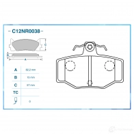 Тормозные колодки дисковые, комплект CWORKS C12NR0038 CT444 FP 1439702838 - Изображение 2