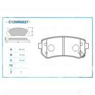 Тормозные колодки дисковые, комплект CWORKS N2SUX YR C12NR0027 1439702847 - Изображение 2