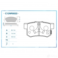 Тормозные колодки дисковые, комплект CWORKS JC2YEL P C12NR0022 1439702851 - Изображение 2