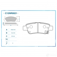 Тормозные колодки дисковые, комплект CWORKS FOL DK2 C12NR0021 1439702852 - Изображение 2
