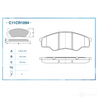 Тормозные колодки дисковые, комплект CWORKS 4GXWM 8Y C11CR1094 1439702856 - Изображение 2