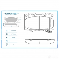 Тормозные колодки дисковые, комплект CWORKS QCBI GMY 1439702858 C11CR1097 - Изображение 2