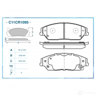 Тормозные колодки дисковые, комплект CWORKS ENVT65 I C11CR1095 1439702859 - Изображение 2