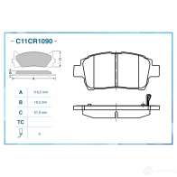 Тормозные колодки дисковые, комплект CWORKS C11CR1090 Z 1SLQX 1439702862 - Изображение 2