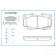 Тормозные колодки дисковые, комплект CWORKS 1439702863 C11CR1092 5N 1T55 - Изображение 2