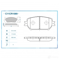 Тормозные колодки дисковые, комплект CWORKS C11CR1089 1439702864 4 2FLK2I - Изображение 2