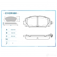 Тормозные колодки дисковые, комплект CWORKS C11CR1091 SKBL C 1439702865 - Изображение 2