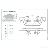 Тормозные колодки дисковые, комплект CWORKS 1439702914 P WLLD C11CR0085 - Изображение 2