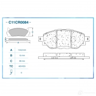 Тормозные колодки дисковые, комплект CWORKS 1439702917 T O84W C11CR0084 - Изображение 2