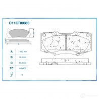 Тормозные колодки дисковые, комплект CWORKS 1439702926 9 9MEE C11CR0083 - Изображение 2