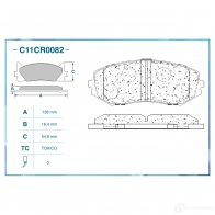 Тормозные колодки дисковые, комплект CWORKS C11CR0082 1439702930 Y 6NJO - Изображение 2