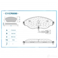 Тормозные колодки дисковые, комплект CWORKS 1439702931 C11CR0090 3 9GW95B - Изображение 2