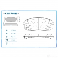 Тормозные колодки дисковые, комплект CWORKS C11CR0089 SGF FO 1439702935 - Изображение 2