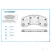Тормозные колодки дисковые, комплект CWORKS C11CR0087 1439702945 6008 J - Изображение 2