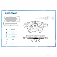 Тормозные колодки дисковые, комплект CWORKS 1439702951 C11CR0086 C 8AD0 - Изображение 2