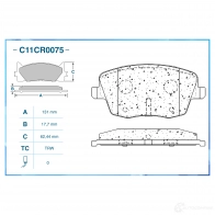 Тормозные колодки дисковые, комплект CWORKS 1439702956 328N JJ C11CR0075 - Изображение 2
