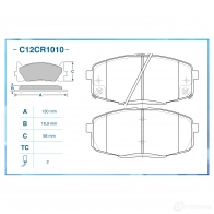 Тормозные колодки дисковые, комплект CWORKS S ZNQE C12CR1010 1439702957 - Изображение 2