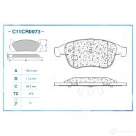 Тормозные колодки дисковые, комплект CWORKS C11CR0073 1439702962 B1MJ8 E - Изображение 2