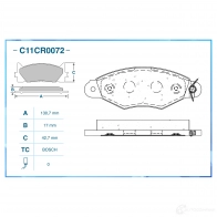Тормозные колодки дисковые, комплект CWORKS R 581RX 1439702963 C11CR0072 - Изображение 2