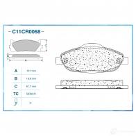 Тормозные колодки дисковые, комплект CWORKS C11CR0068 1439702977 0F GWI9 - Изображение 2
