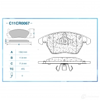 Тормозные колодки дисковые, комплект CWORKS 1439702978 4D BBJ8 C11CR0067 - Изображение 2
