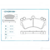 Тормозные колодки дисковые, комплект CWORKS C11CR1104 15Q DA 1439702984 - Изображение 2