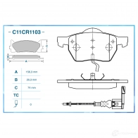 Тормозные колодки дисковые, комплект CWORKS C11CR1103 1439702988 1 WQLM - Изображение 2
