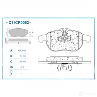 Тормозные колодки дисковые, комплект CWORKS C11CR0062 NRI JMM 1439702989 - Изображение 2