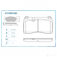 Тормозные колодки дисковые, комплект CWORKS J AADRZ9 1439702998 C11CR1102