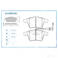 Тормозные колодки дисковые, комплект CWORKS C11CR1101 1439702999 03 962 - Изображение 2