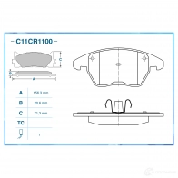 Тормозные колодки дисковые, комплект CWORKS 1439703002 C11CR1100 ZN 0SZ - Изображение 2
