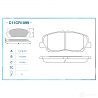 Тормозные колодки дисковые, комплект CWORKS 1439703011 PS AN2 C11CR1099 - Изображение 2