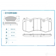 Тормозные колодки дисковые, комплект CWORKS C11CR1049 1439703019 LI4CJ 66 - Изображение 2