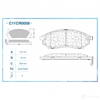 Тормозные колодки дисковые, комплект CWORKS C11CR0058 1439703022 S XZBY - Изображение 2