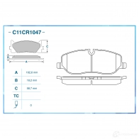 Тормозные колодки дисковые, комплект CWORKS 1439703032 C11CR1047 Z7 C36 - Изображение 2